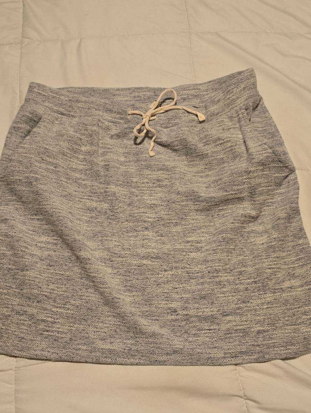 Sonoma Casual Light Gray Heathered Drawstring Mini Skirt
